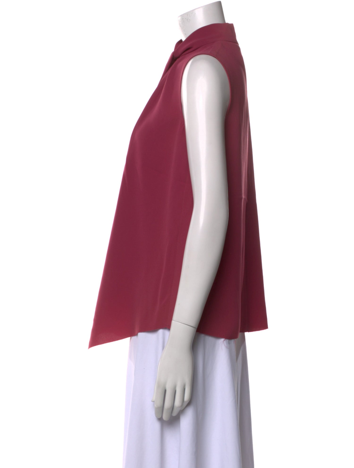 Max Mara Mock Neck Sleeveless Blouse
