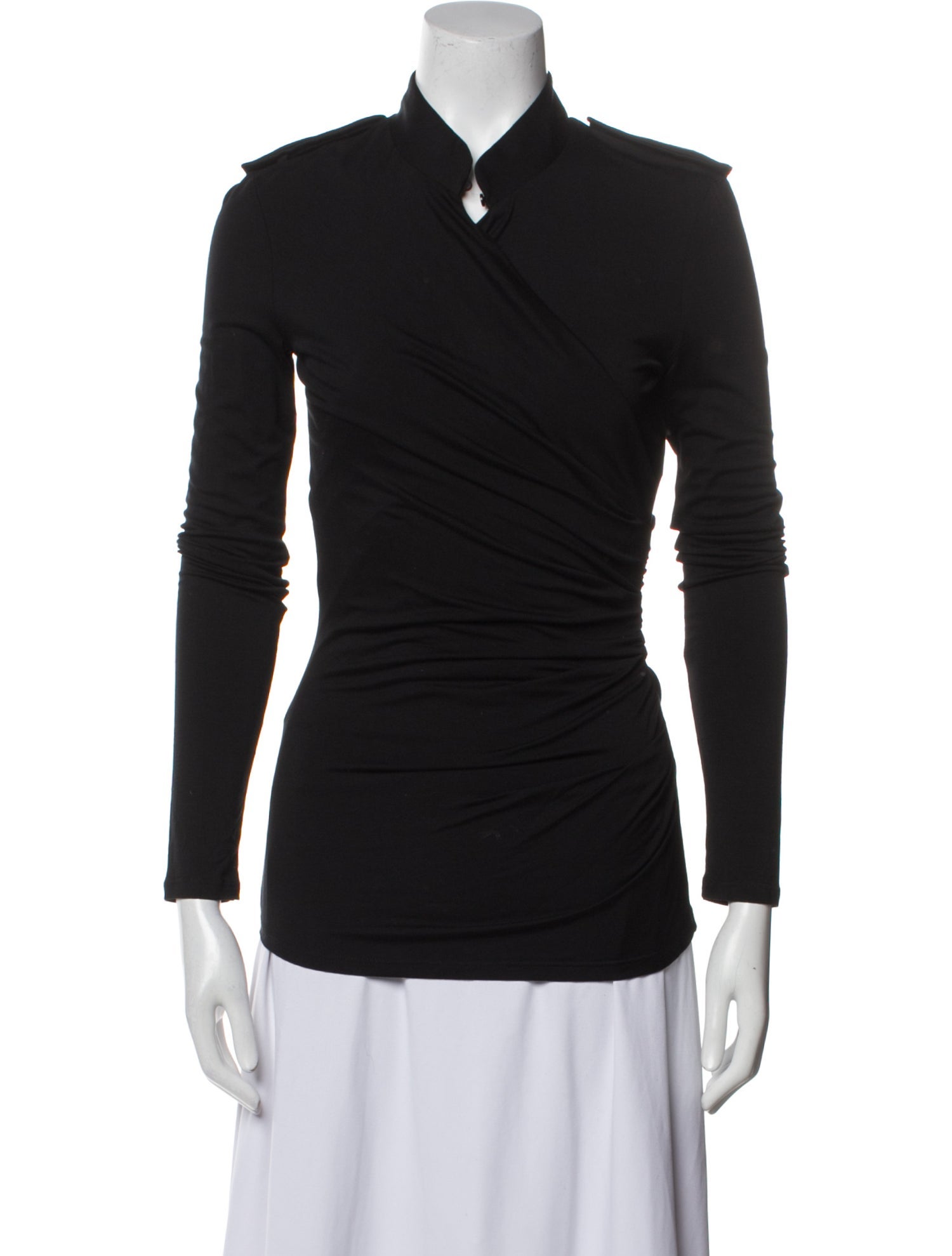 Max Mara Mock Neck Long Sleeve Top