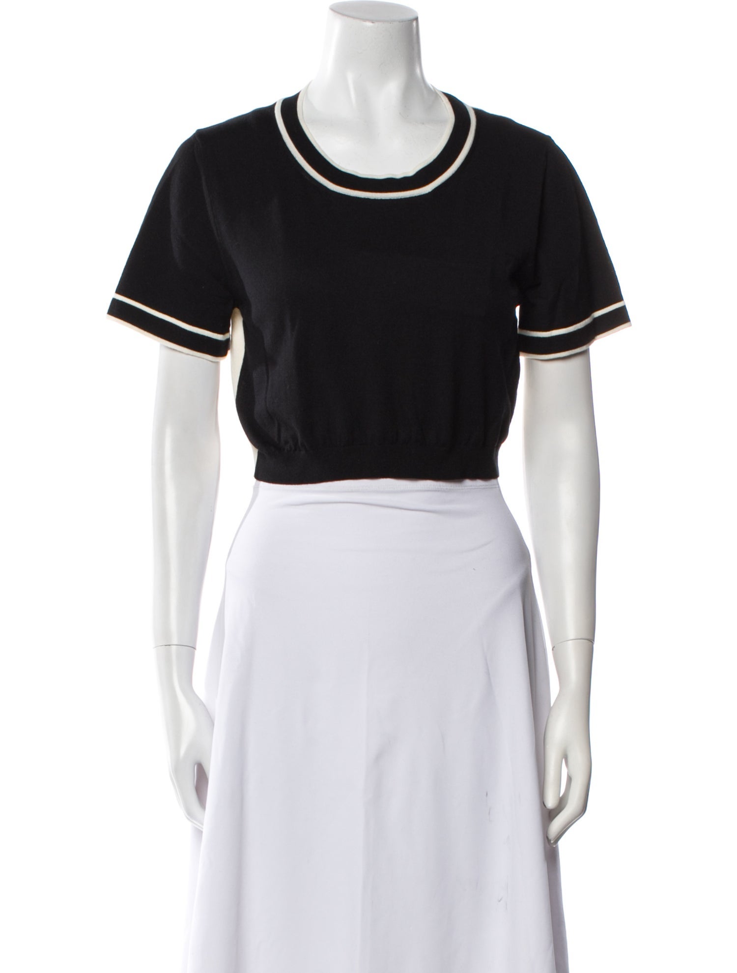 Max Mara Scoop Neck Short Sleeve Crop Top