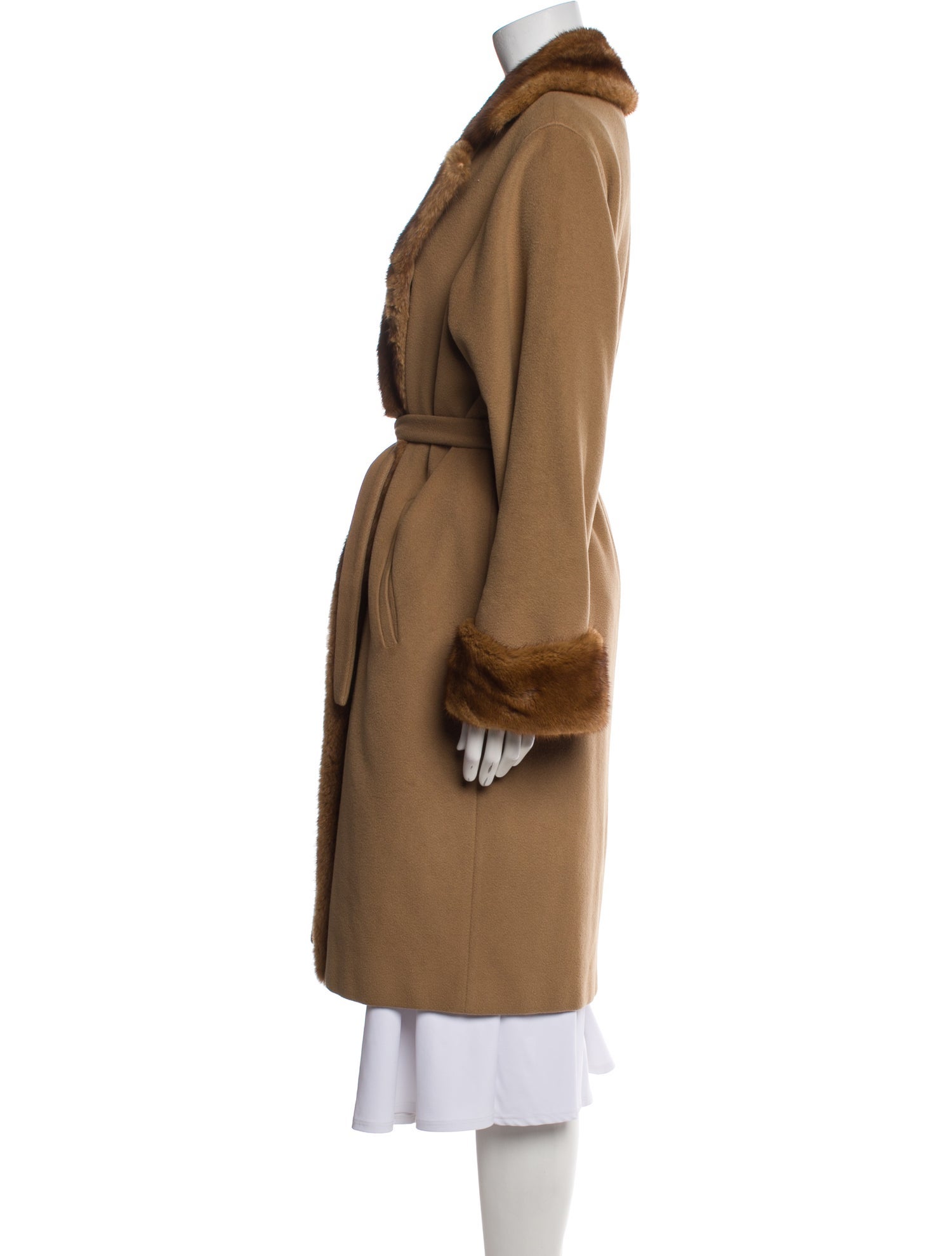 Max Mara Cashmere Faux Fur Coat