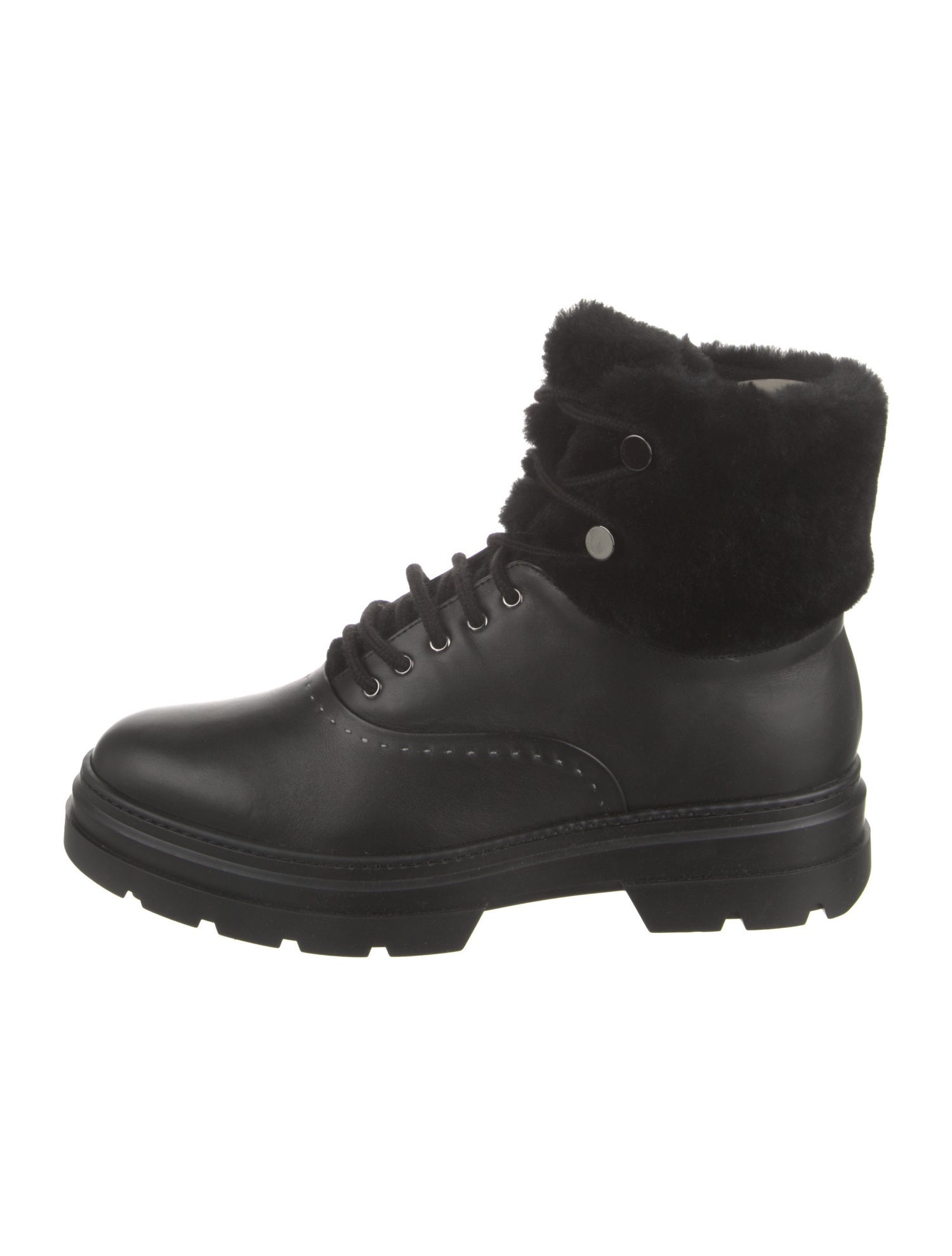 Max Mara Leather Combat Boots