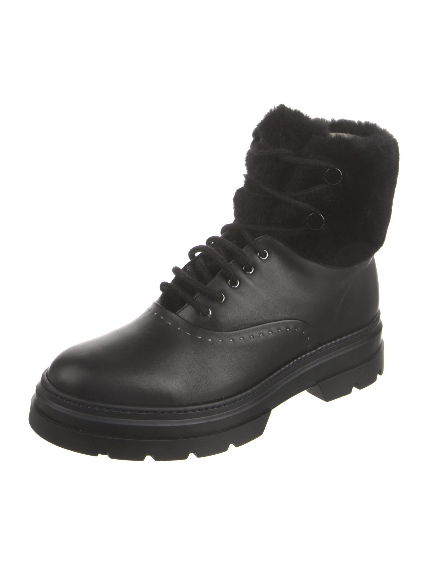 Max Mara Leather Combat Boots