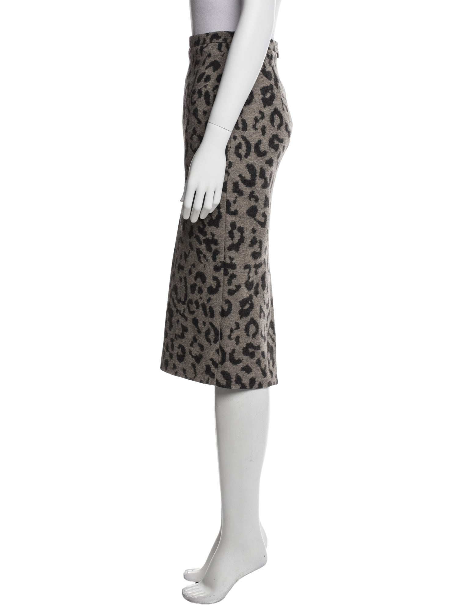 Max Mara Animal Print Knee-Length Skirt