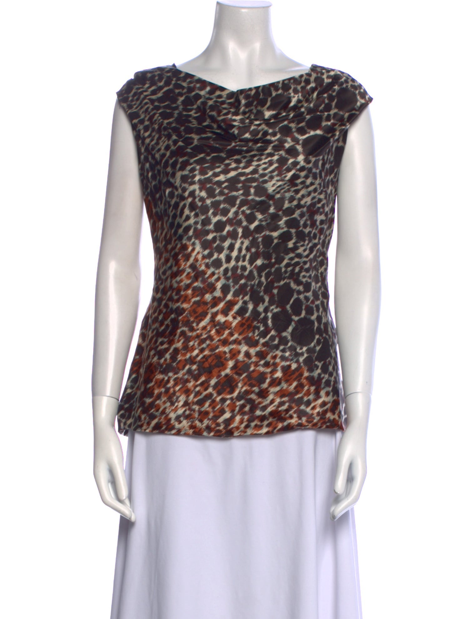 Max Mara Silk Animal Print Top