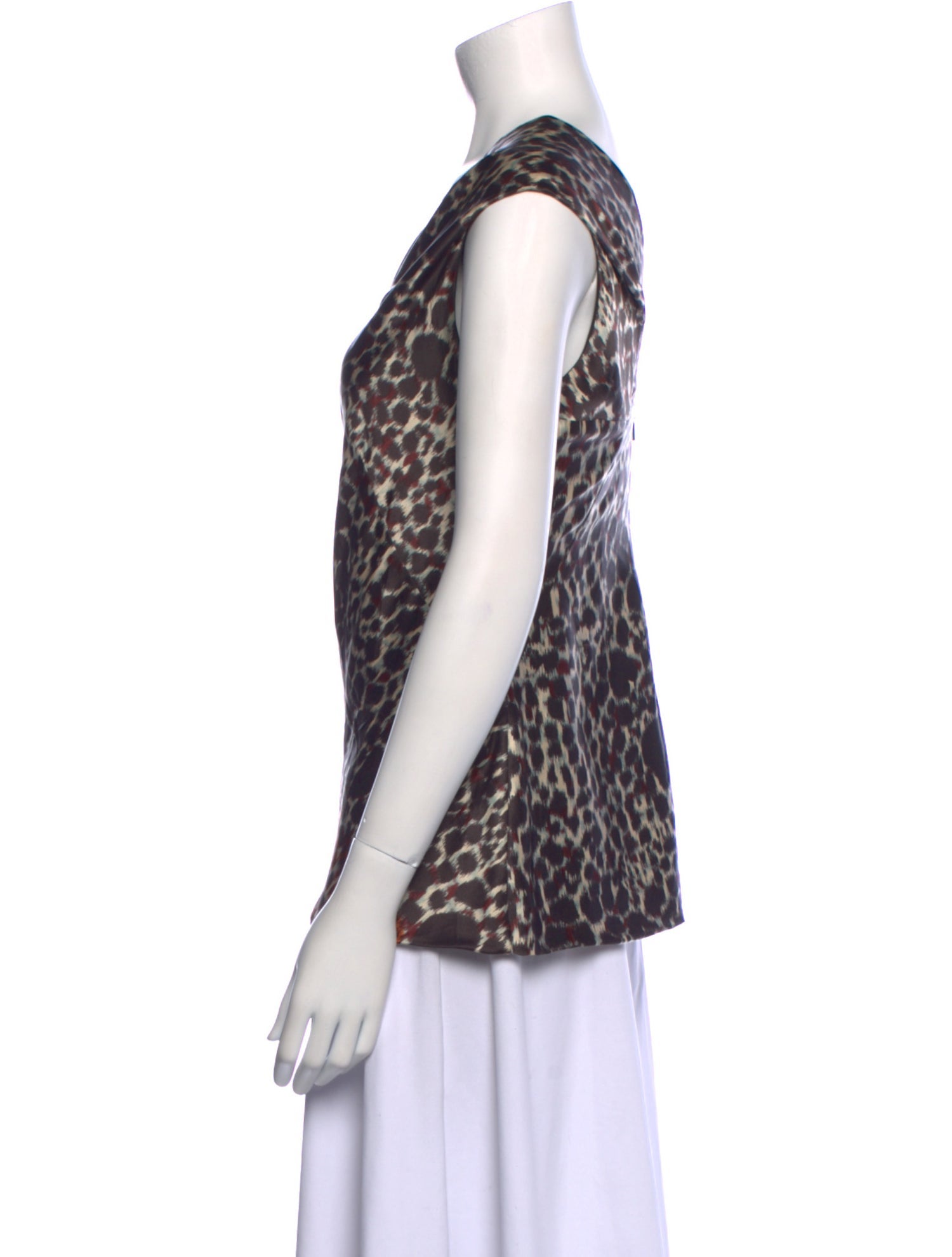 Max Mara Silk Animal Print Top