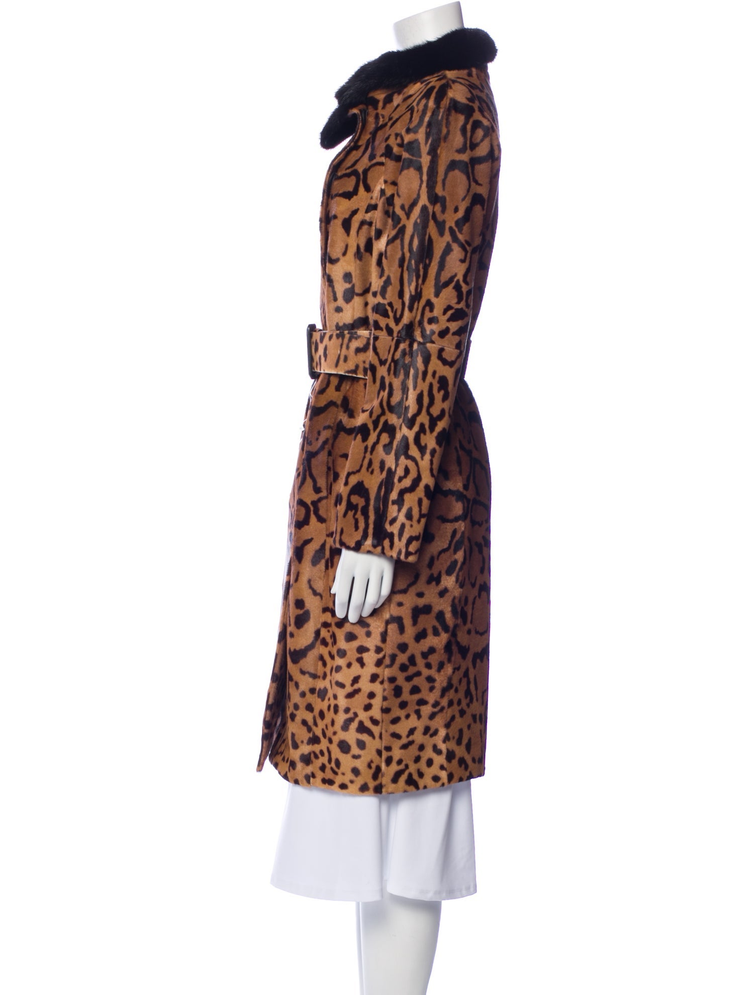 Max Mara Leather Animal Print Coat
