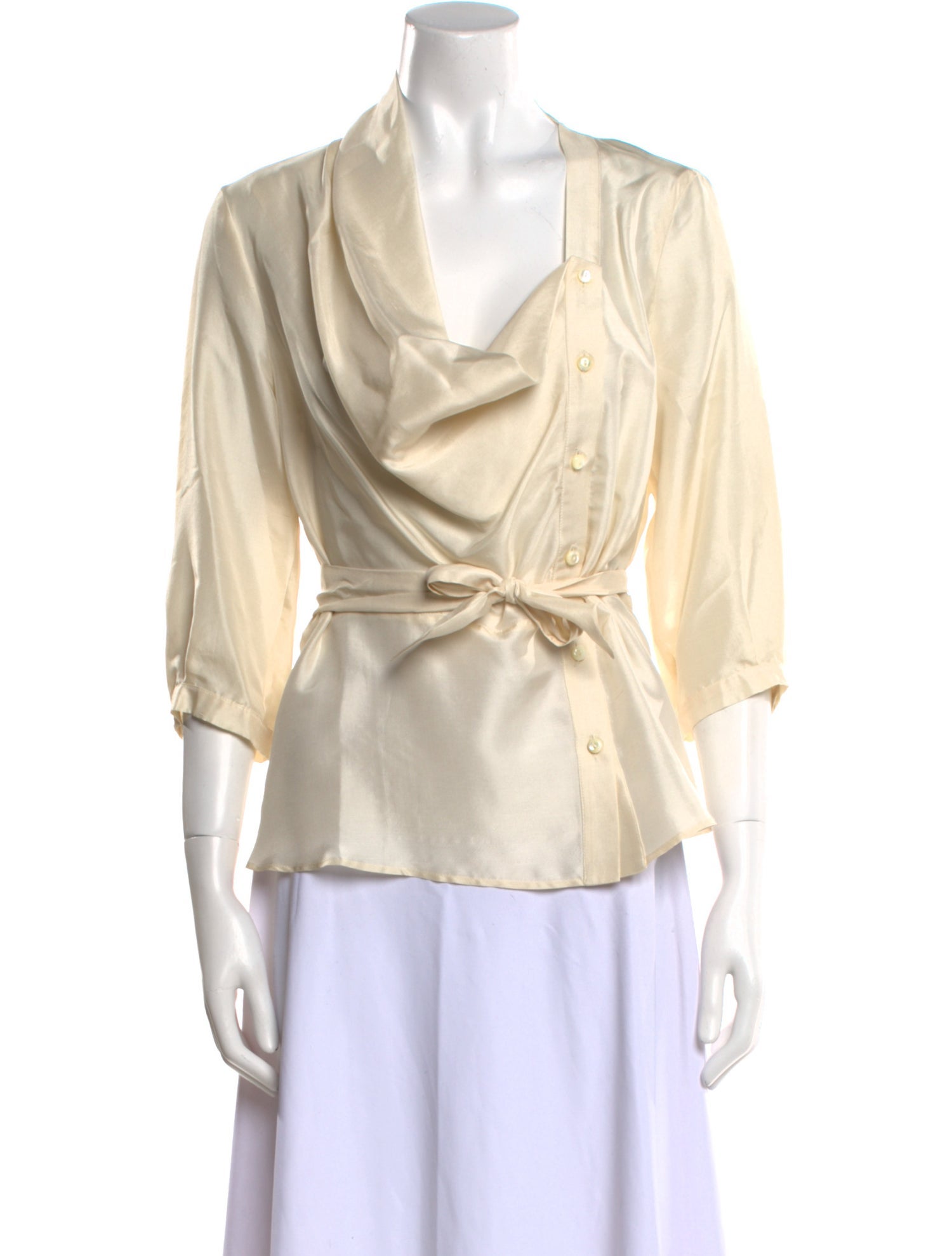 Max Mara Silk Cowl Neck Blouse