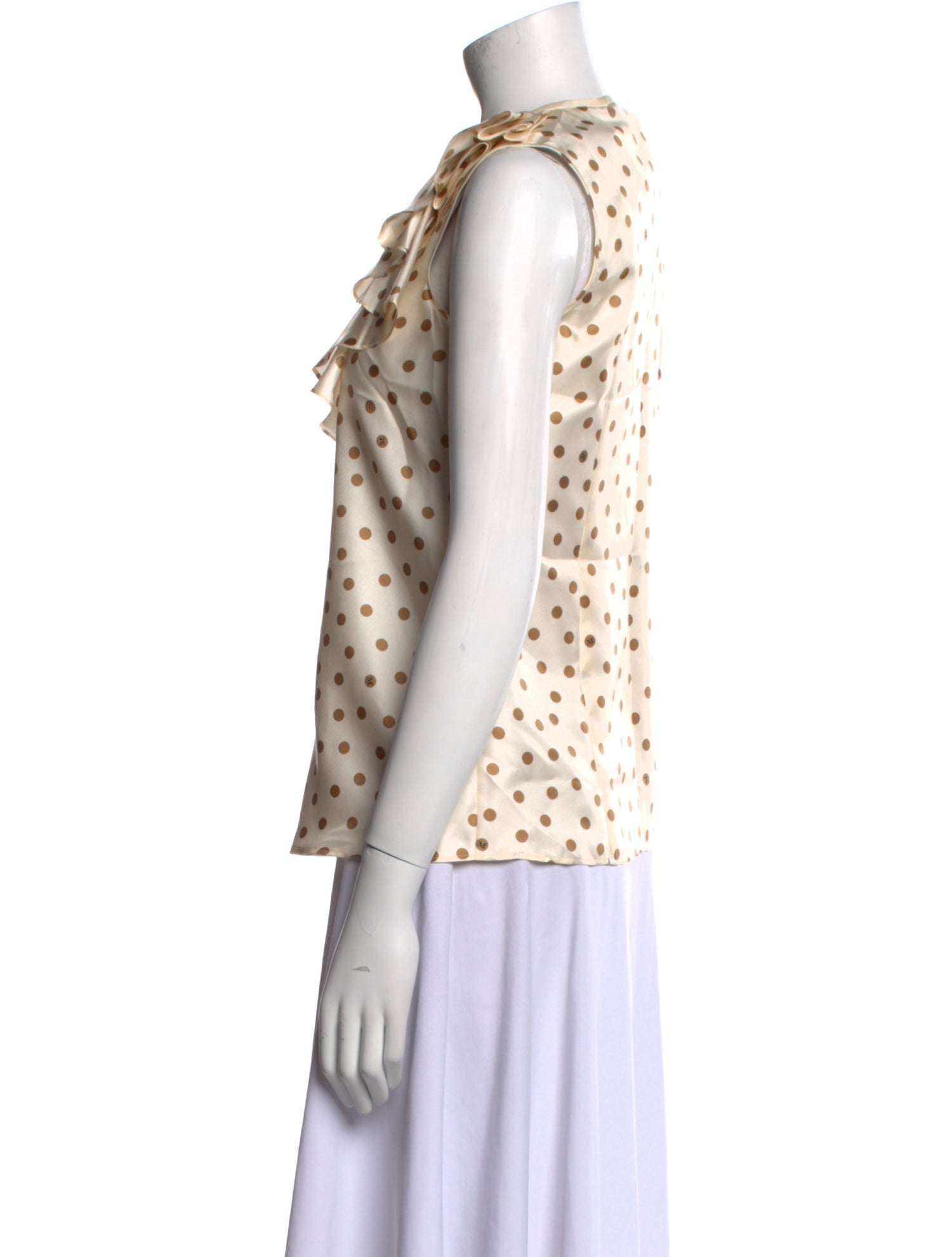 Max Mara Silk Polka Dot Print Blouse