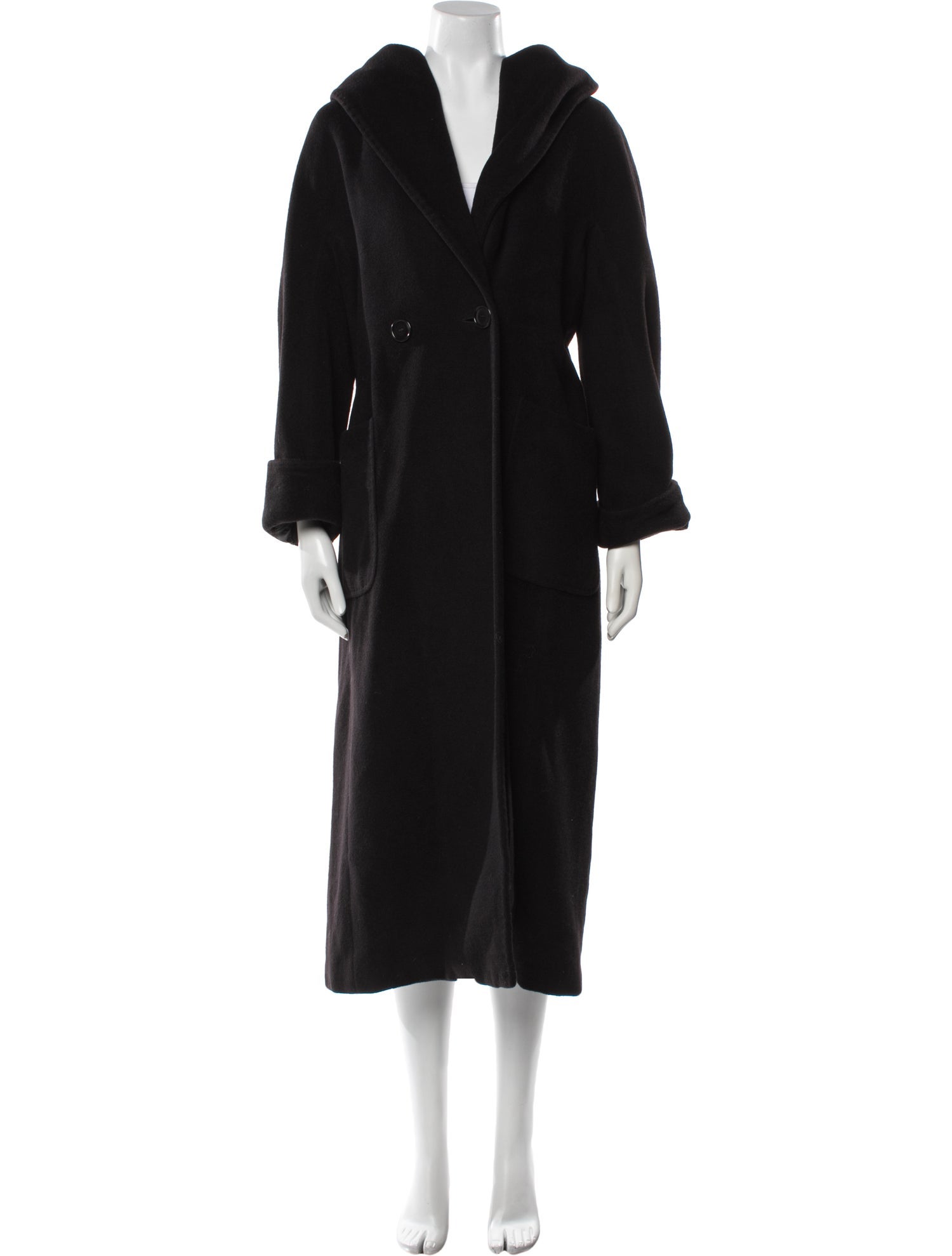 Max Mara Virgin Wool Faux Fur Coat