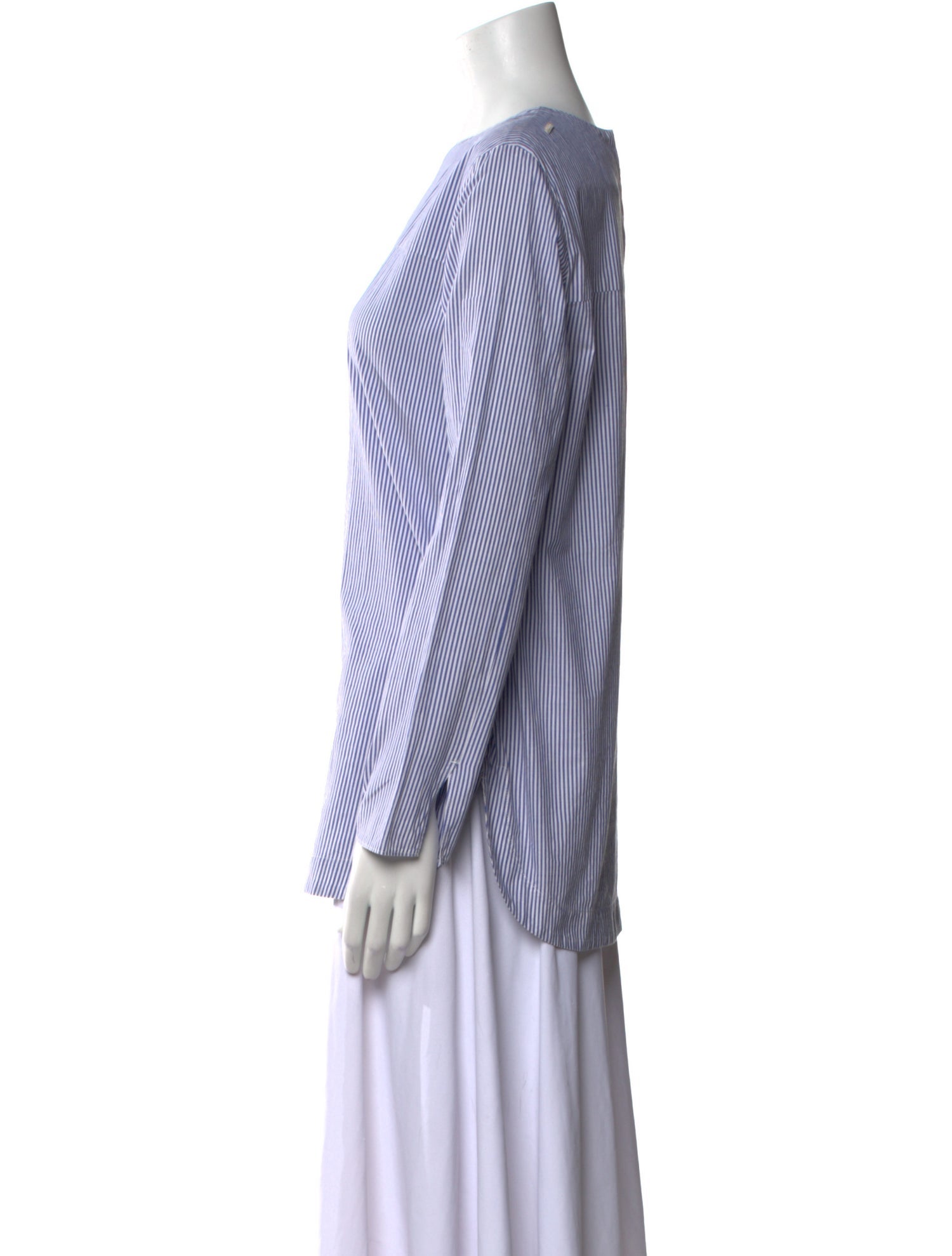 'S Max Mara Striped Scoop Neck Blouse