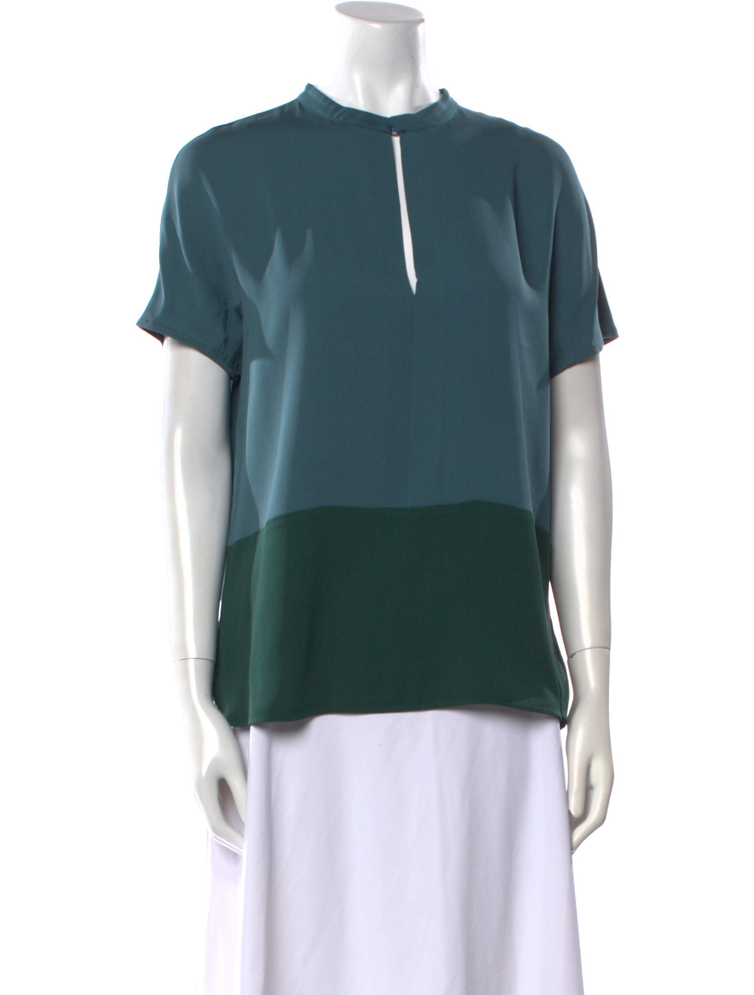 Max Mara Silk Colorblock Pattern Blouse