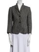 Max Mara Linen Plaid Print Blazer