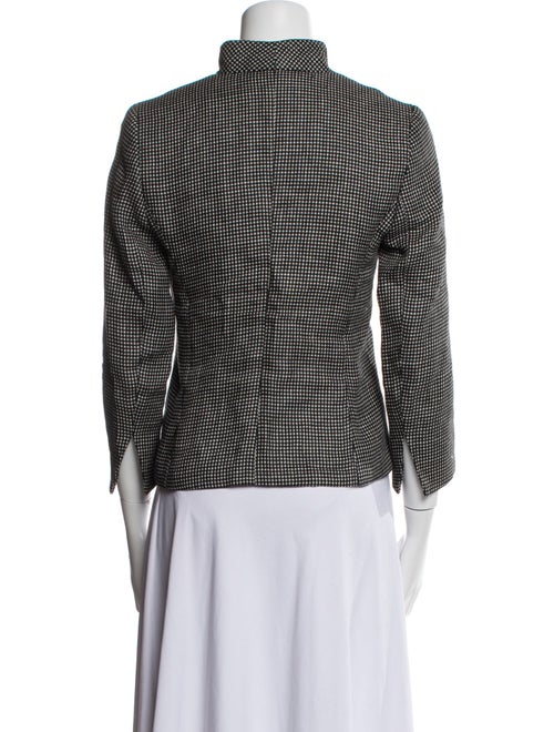 Max Mara Linen Plaid Print Blazer