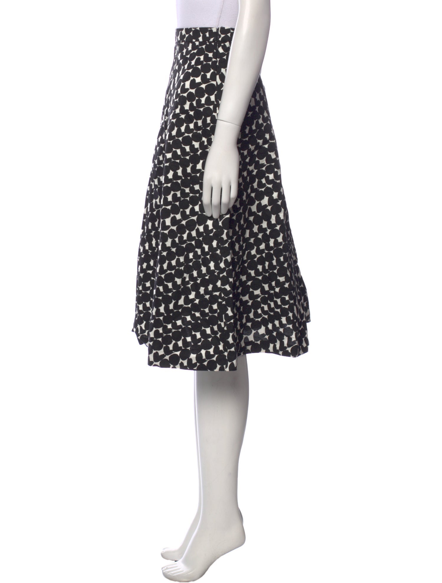 Max Mara Polka Dot Print Knee-Length Skirt