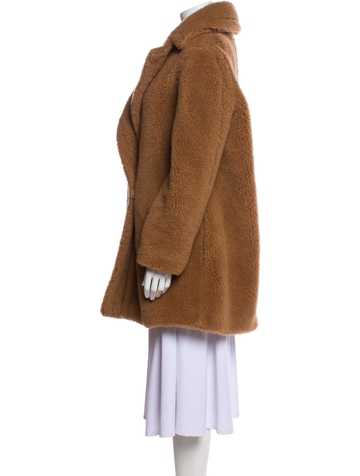 Max Mara Camel Hair Faux Fur Coat