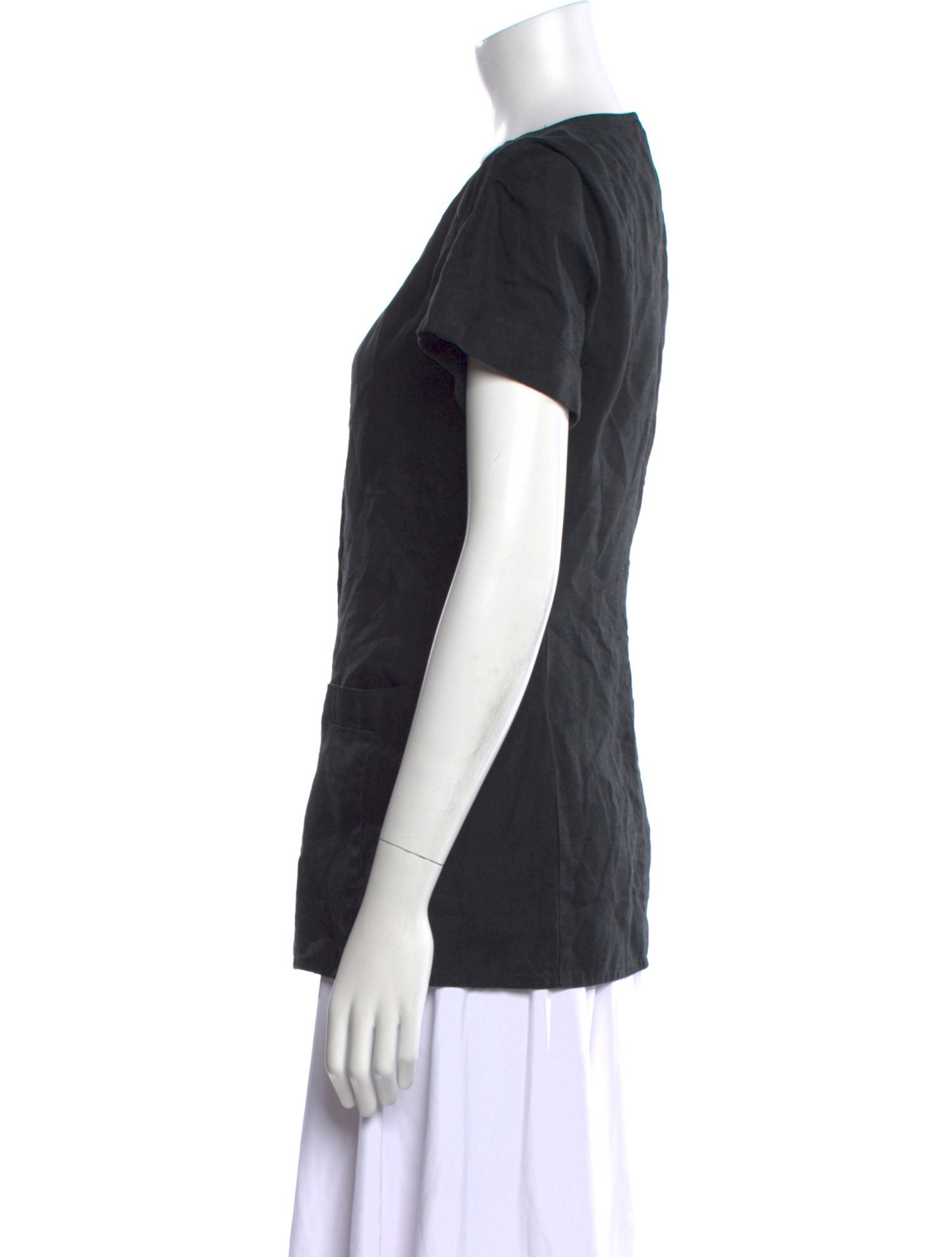 Max Mara Linen Scoop Neck T-Shirt