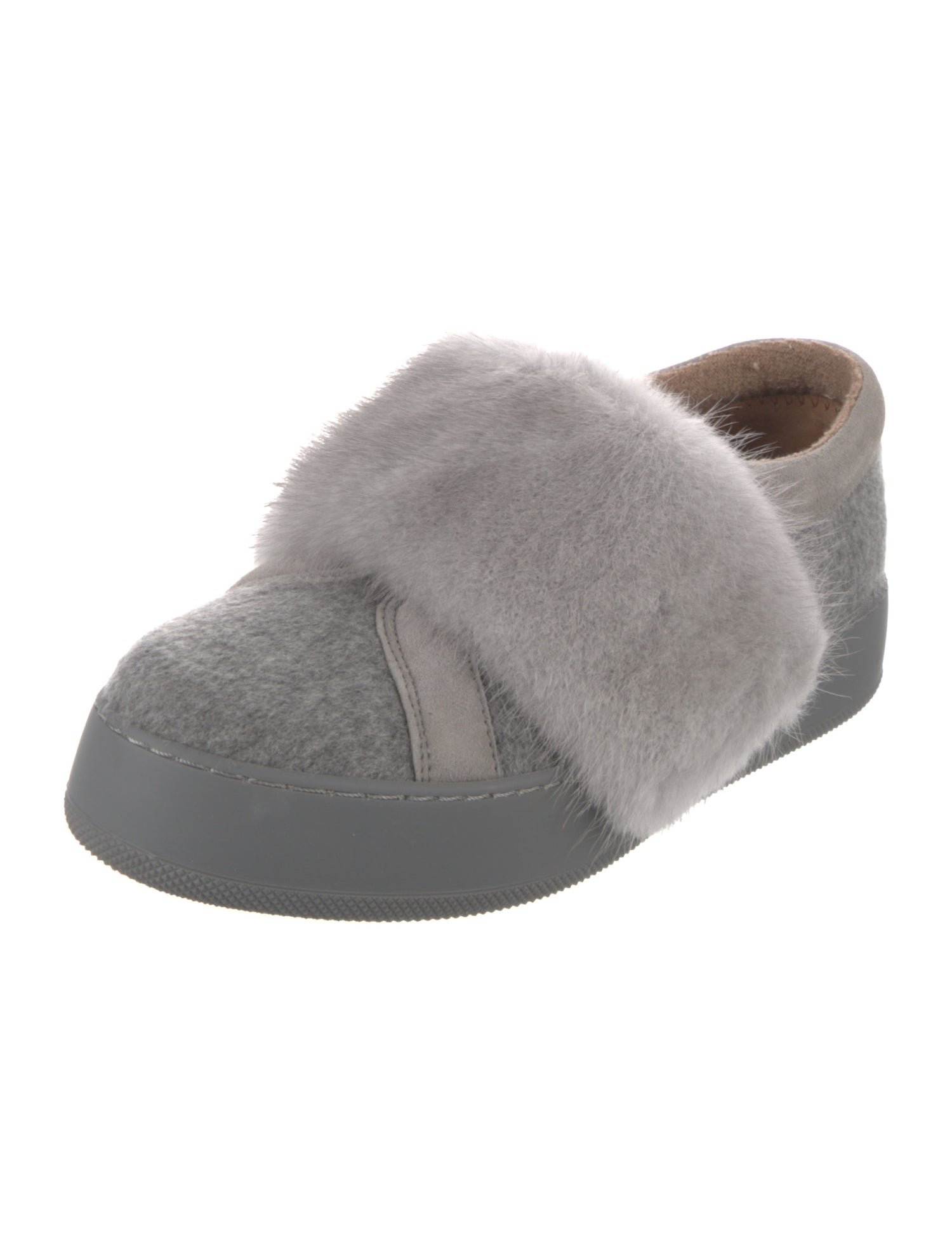 Max Mara Wool Fur Trim Mules