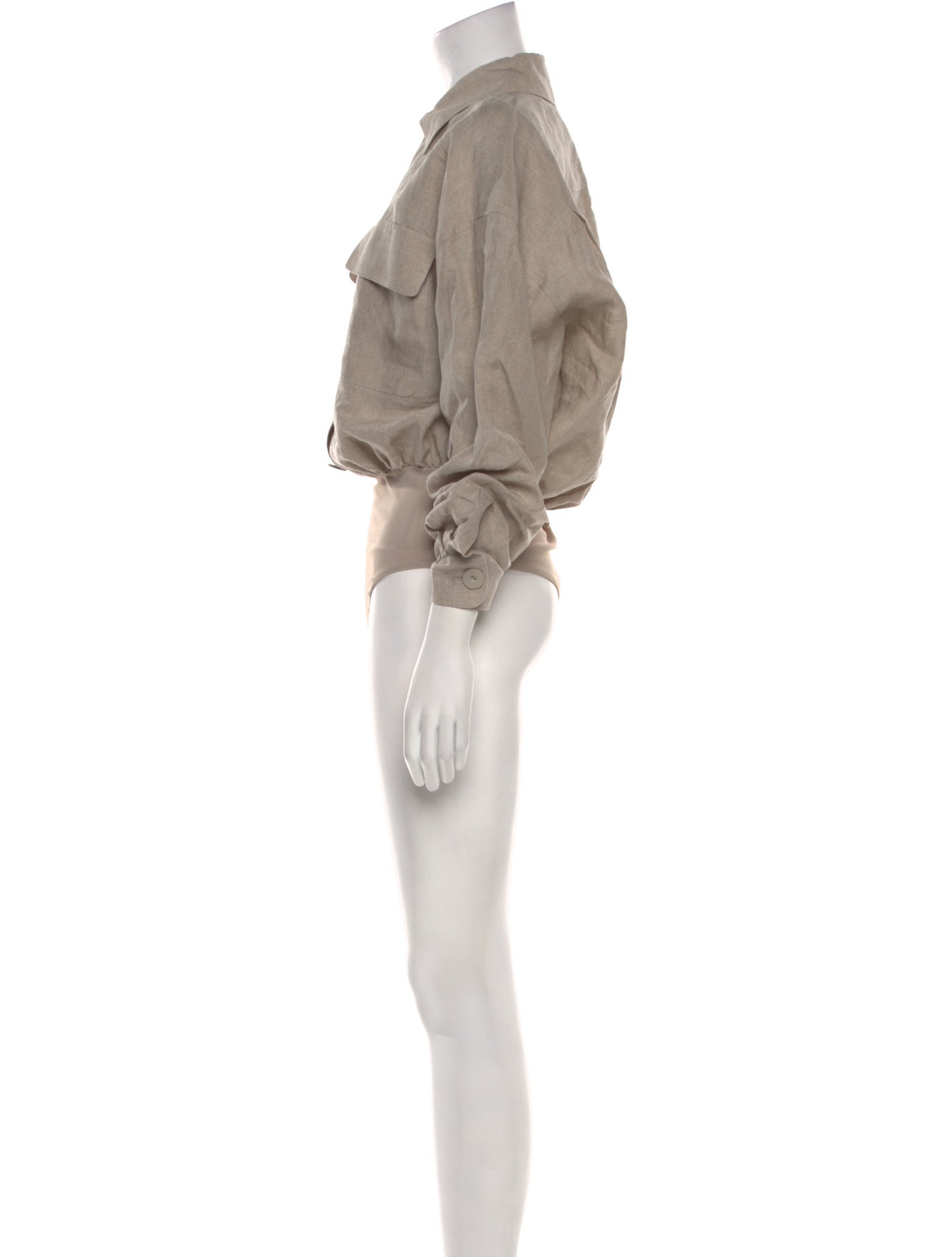 Max Mara Linen Long Sleeve Bodysuit