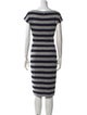Max Mara Striped Knee-Length Dress