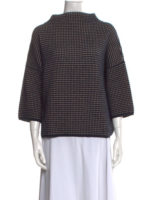 Max Mara Plaid Print Crew Neck Sweater