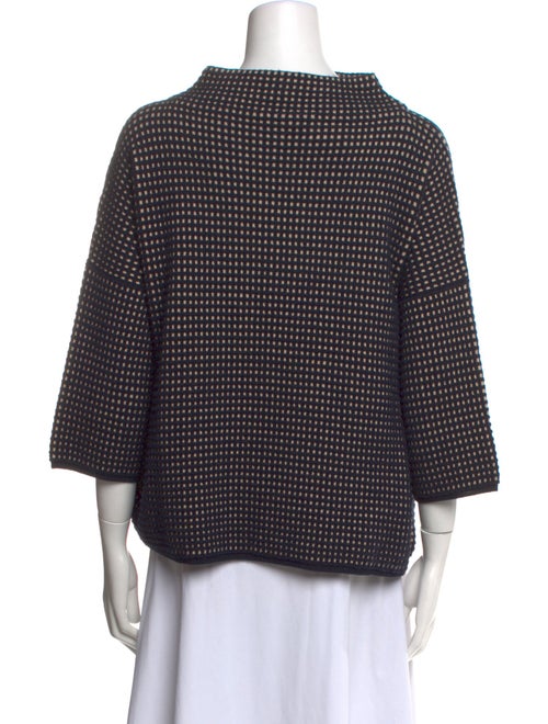 Max Mara Plaid Print Crew Neck Sweater