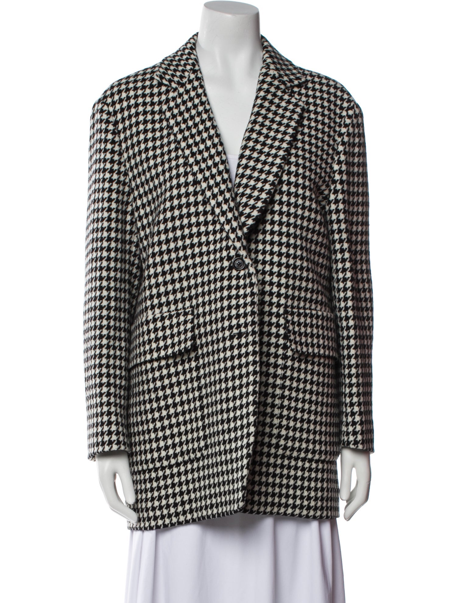 Max Mara Virgin Wool Plaid Print Blazer