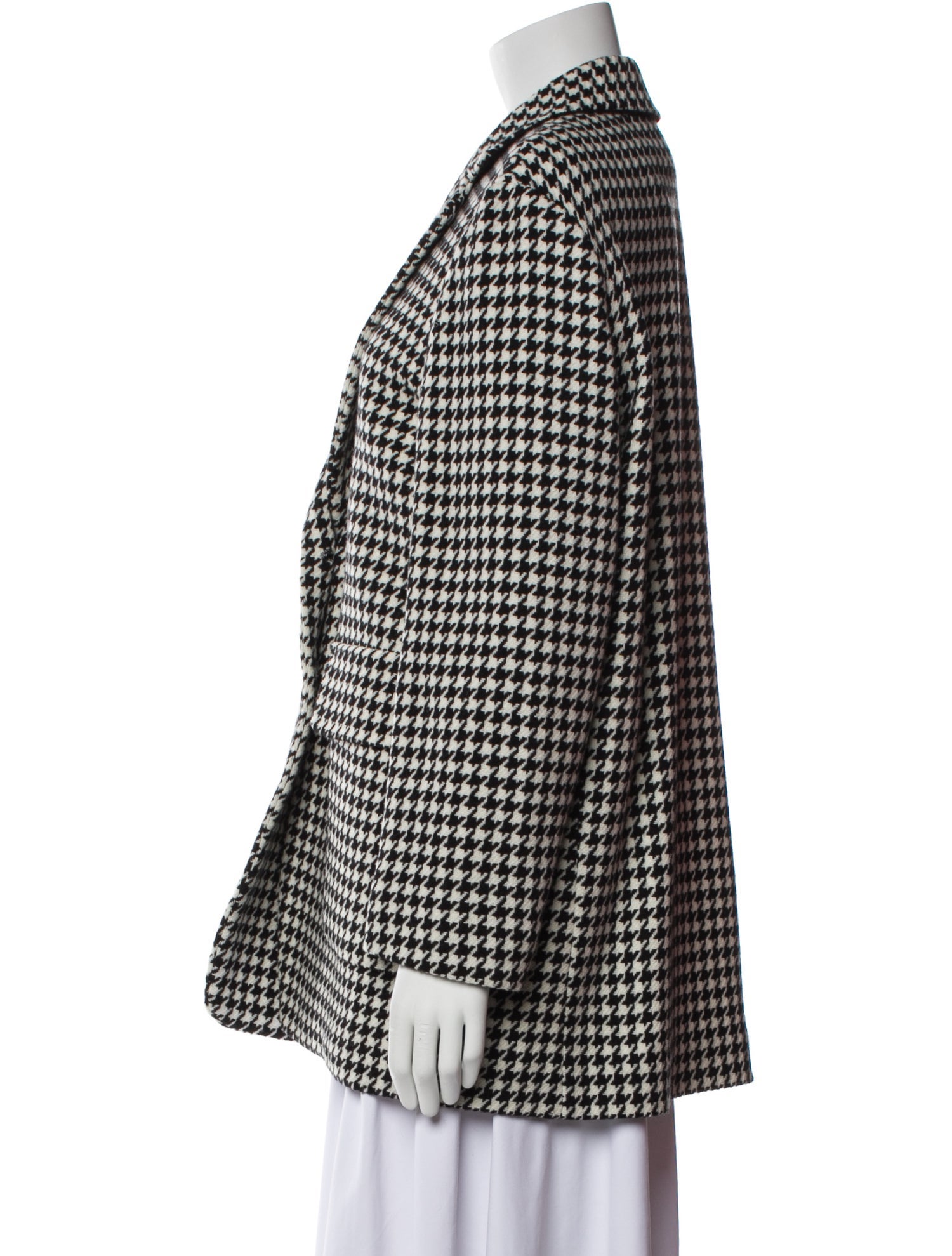 Max Mara Virgin Wool Plaid Print Blazer