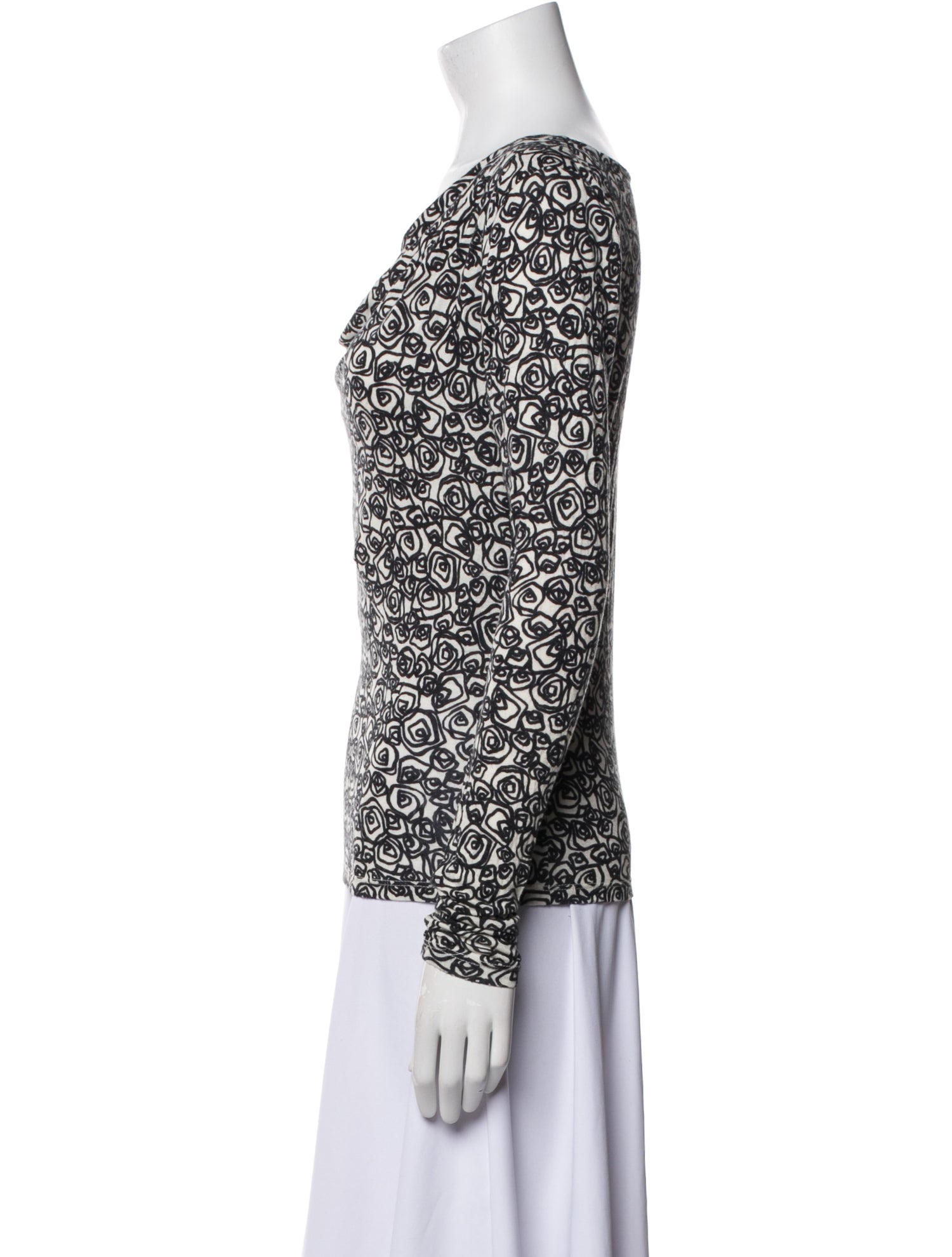 Max Mara Printed Cowl Neck Top