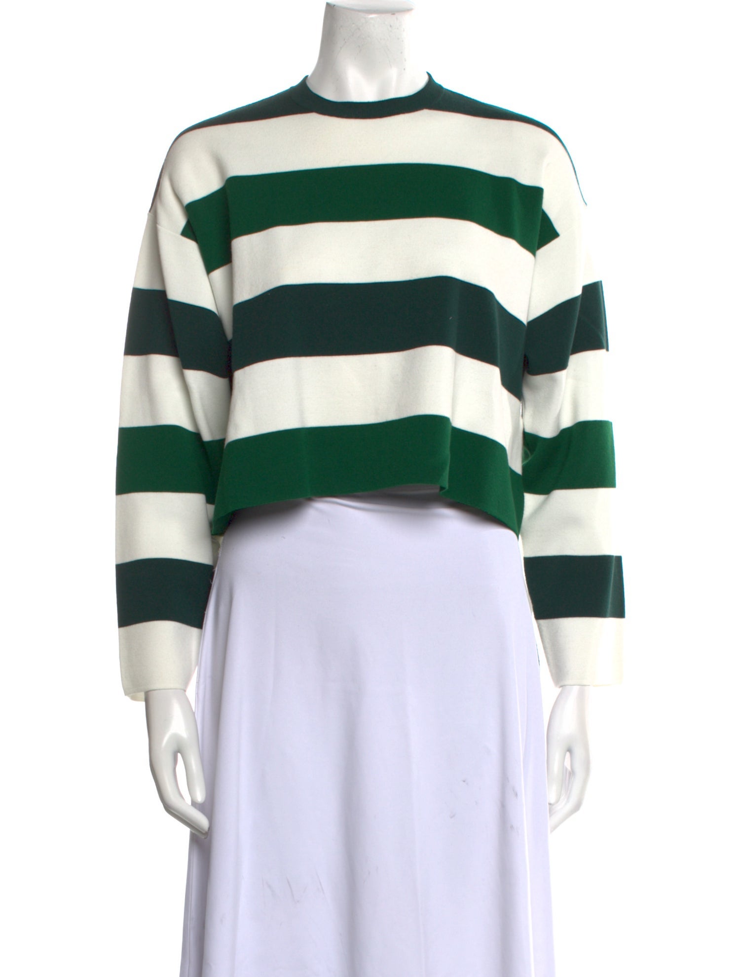 Max Mara Striped Crew Neck Crop Top