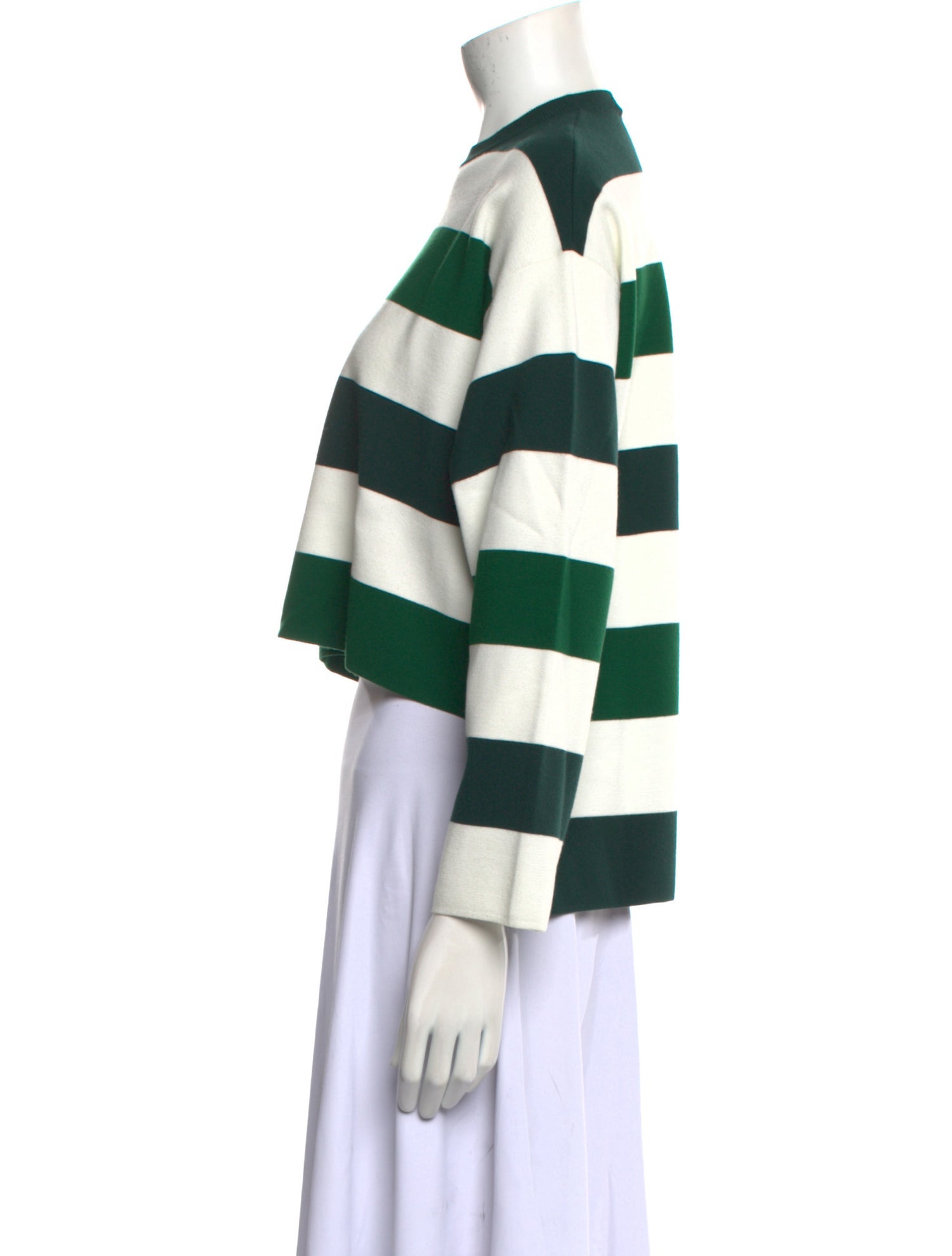 Max Mara Striped Crew Neck Crop Top