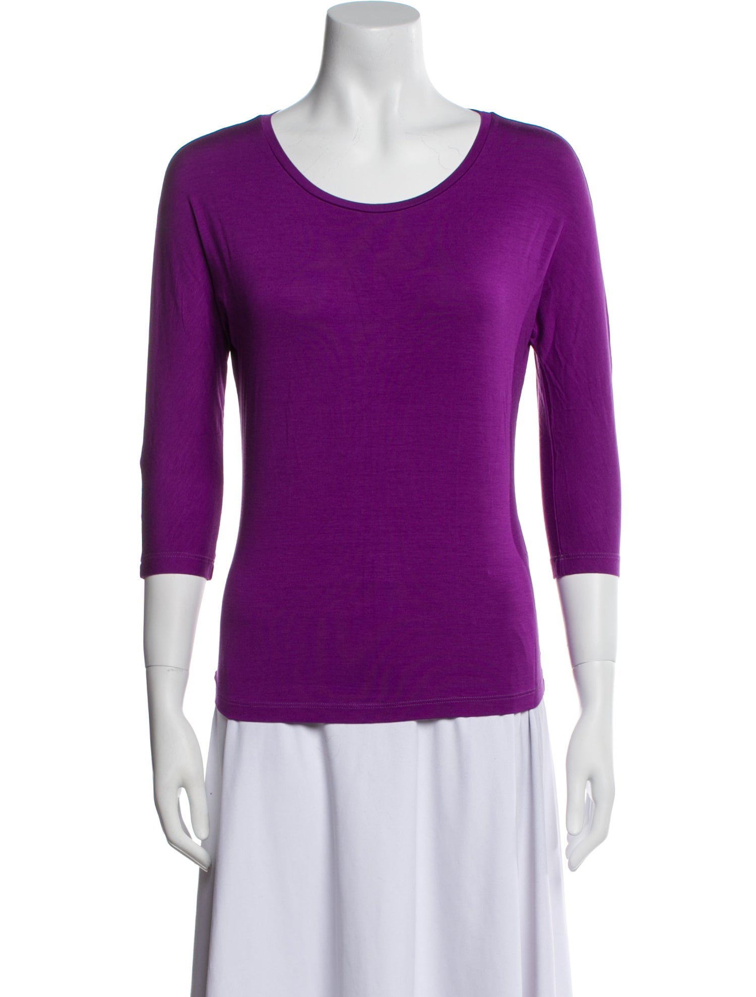 Max Mara Scoop Neck Three-Quarter Sleeve T-Shirt