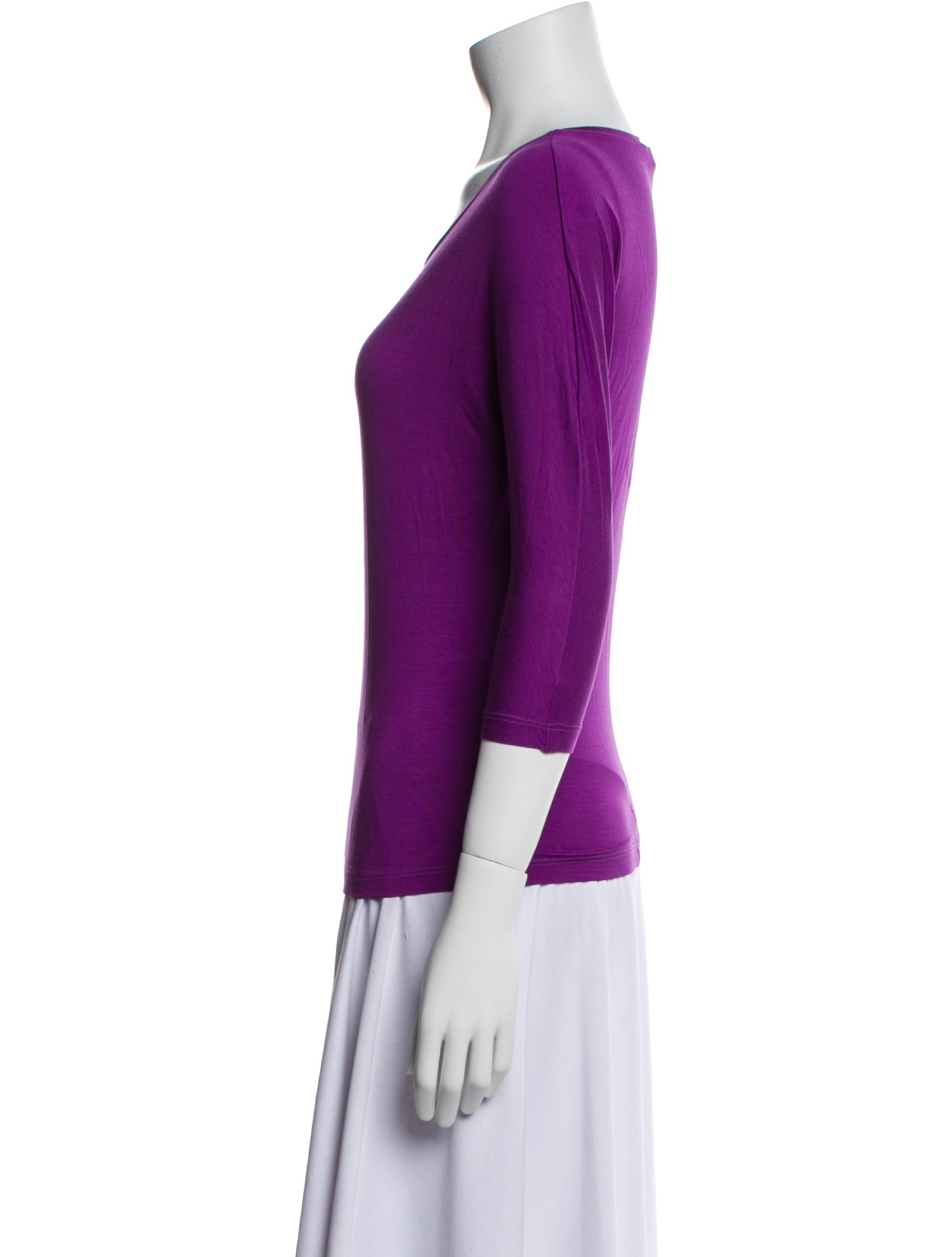 Max Mara Scoop Neck Three-Quarter Sleeve T-Shirt