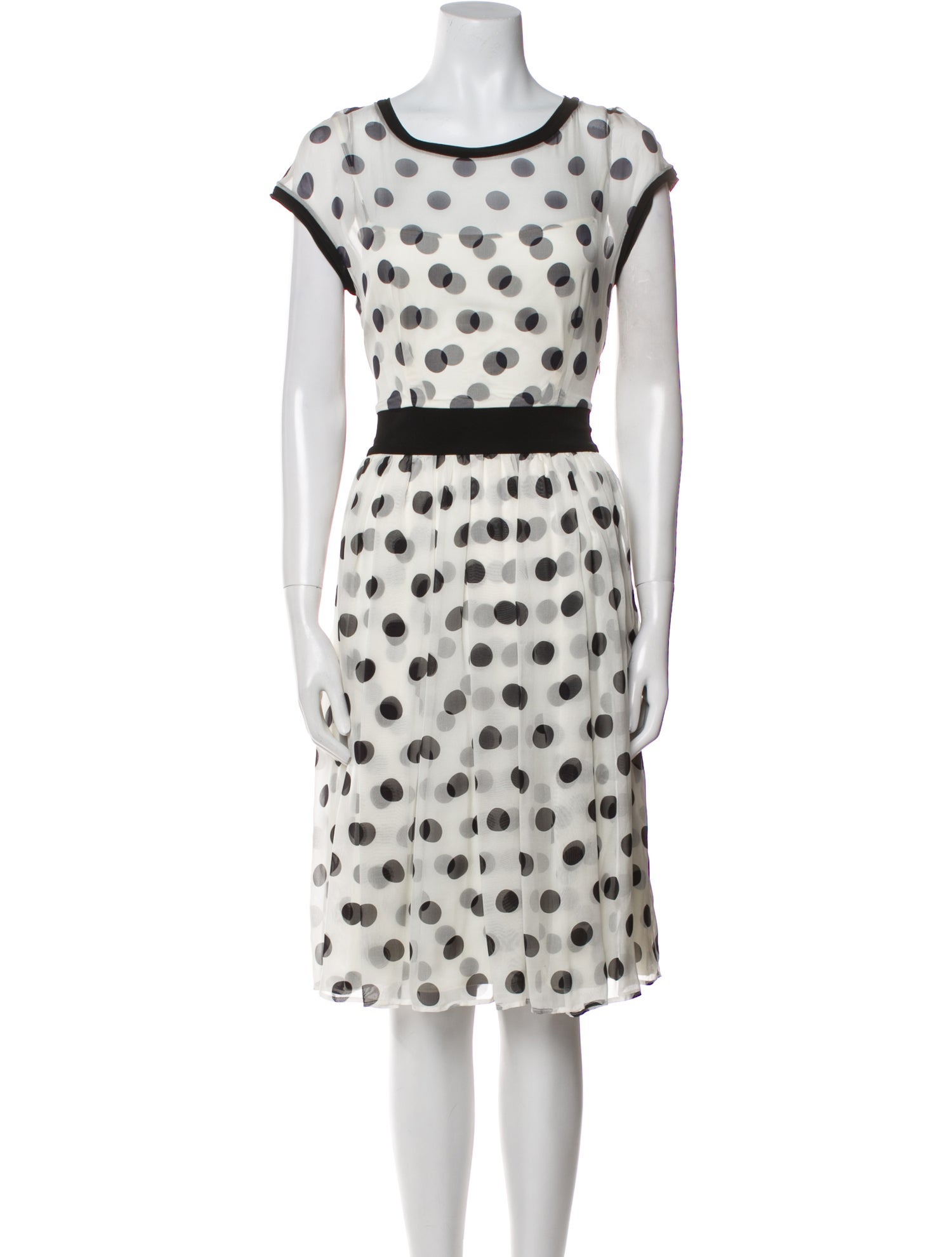 Max Mara Studio Polka Dot Print Knee-Length Dress