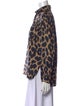 Max Mara Animal Print Long Sleeve Button-Up Top