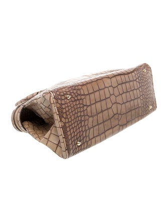 Max Mara Embossed Leather Top Handle Bag