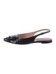 Max Mara Leather Sequin Embellishments Slingback Flats
