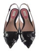 Max Mara Leather Sequin Embellishments Slingback Flats