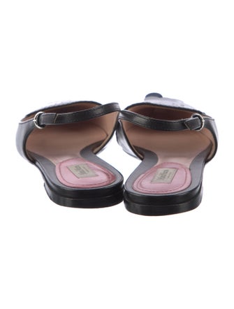 Max Mara Leather Sequin Embellishments Slingback Flats