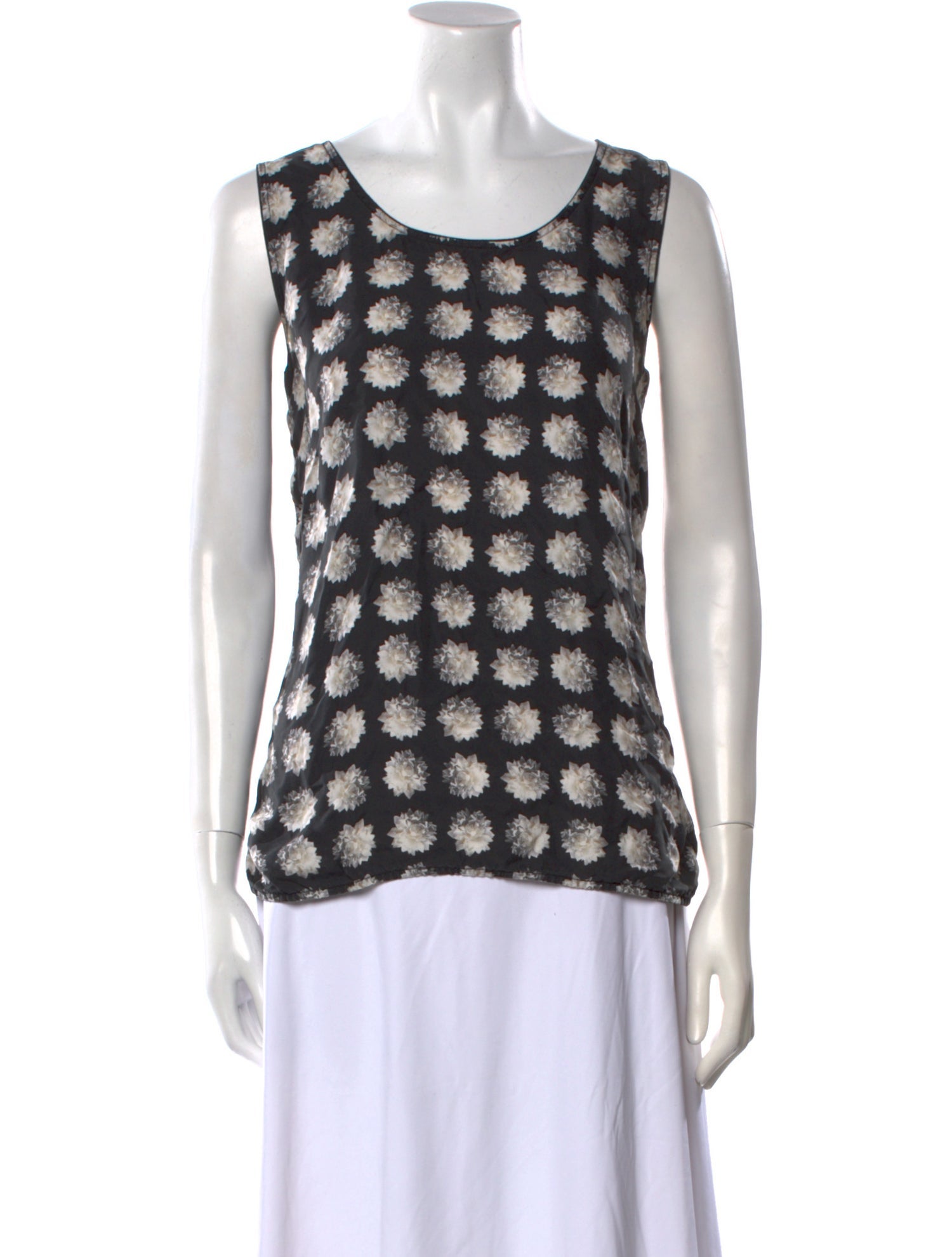 Max Mara Printed Scoop Neck Top