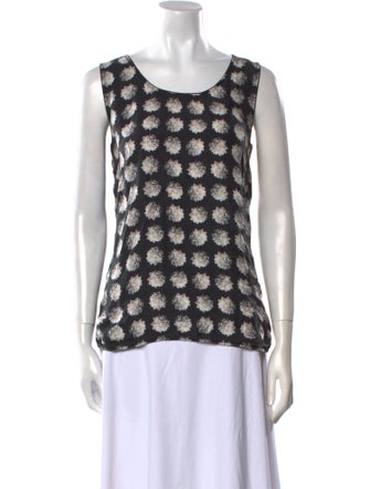 Max Mara Printed Scoop Neck Top