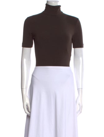 Max Mara Turtleneck Short Sleeve Crop Top