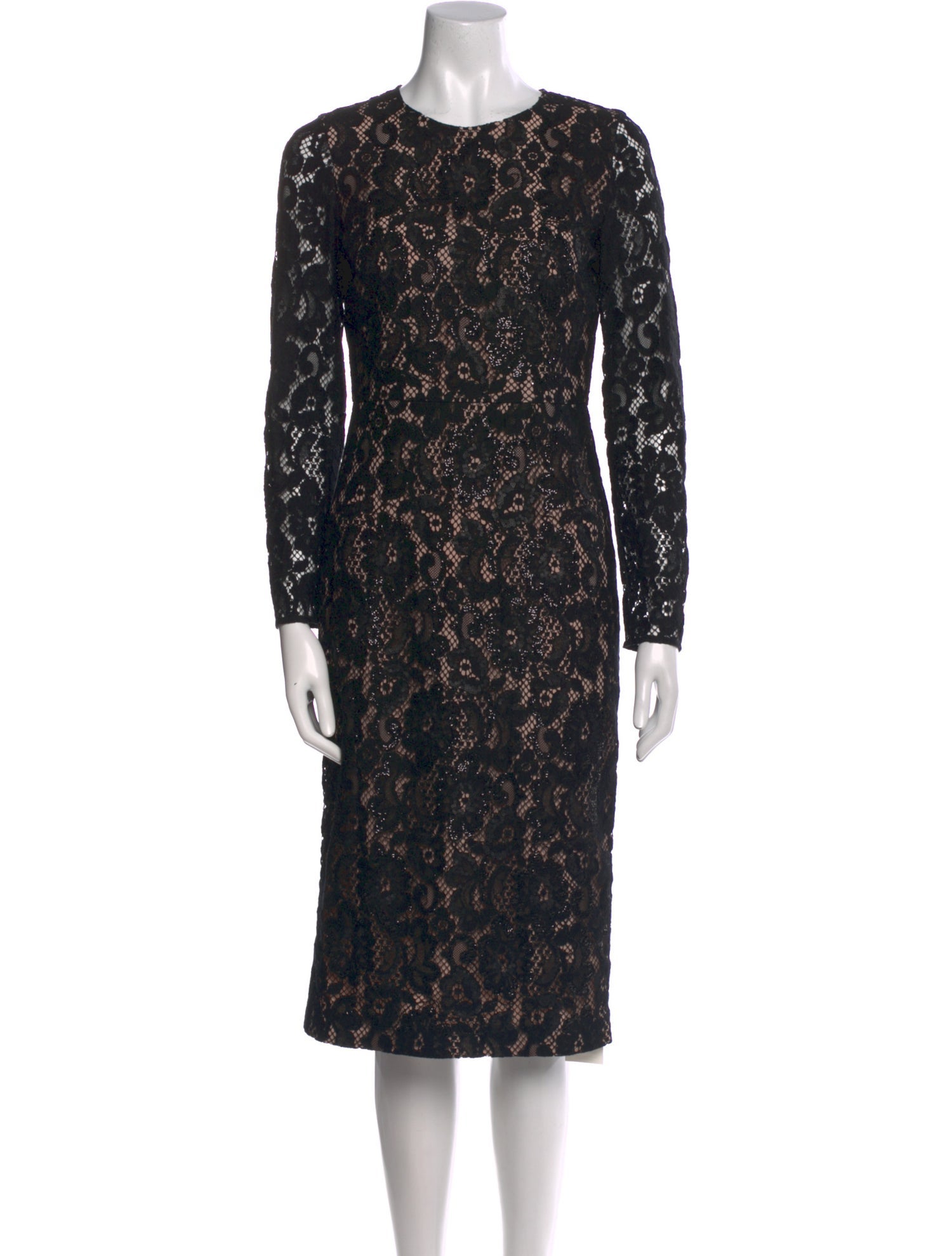 Max Mara Lace Pattern Midi Length Dress