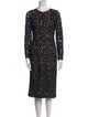 Max Mara Lace Pattern Midi Length Dress