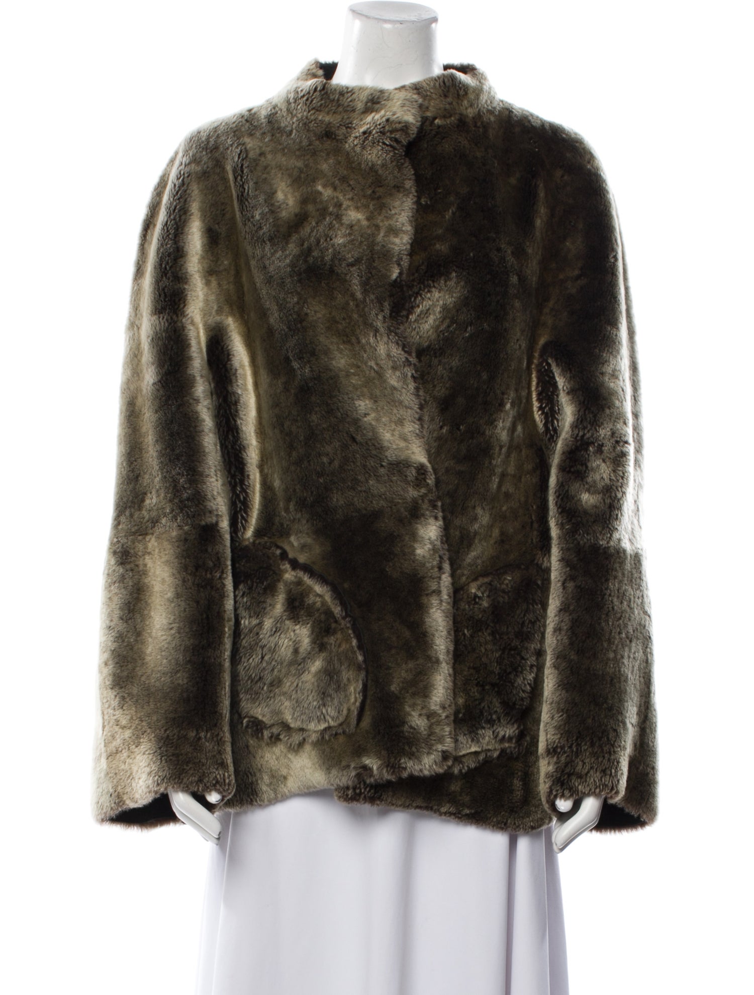 Max Mara Leather Faux Fur Jacket