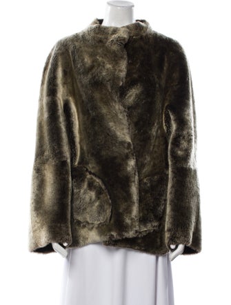 Max Mara Leather Faux Fur Jacket