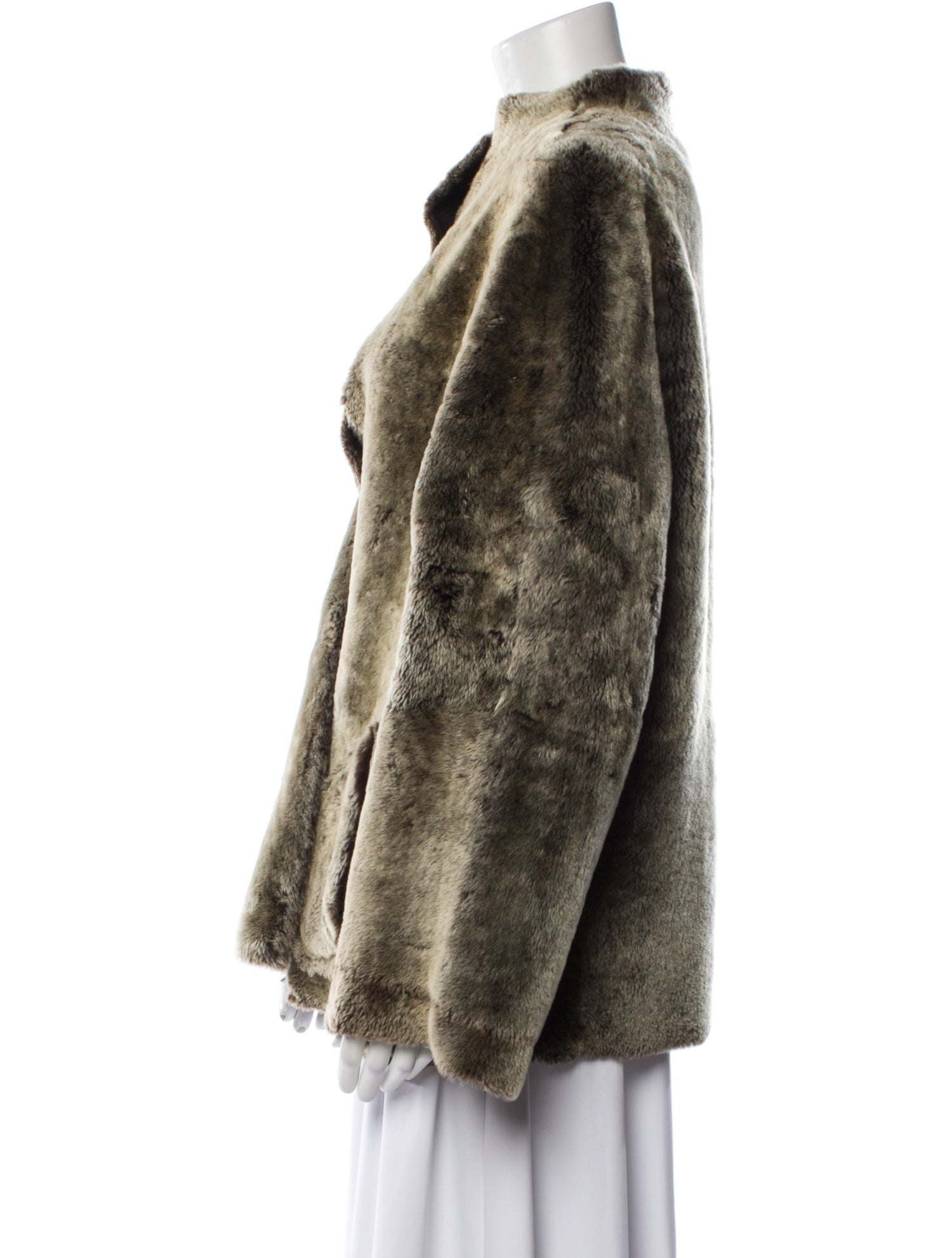 Max Mara Leather Faux Fur Jacket