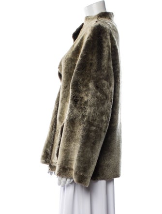 Max Mara Leather Faux Fur Jacket