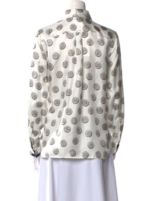 Max Mara Silk Printed Button-Up Top