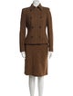 Max Mara Alpaca Plaid Print Skirt Suit