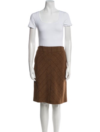 Max Mara Alpaca Plaid Print Skirt Suit